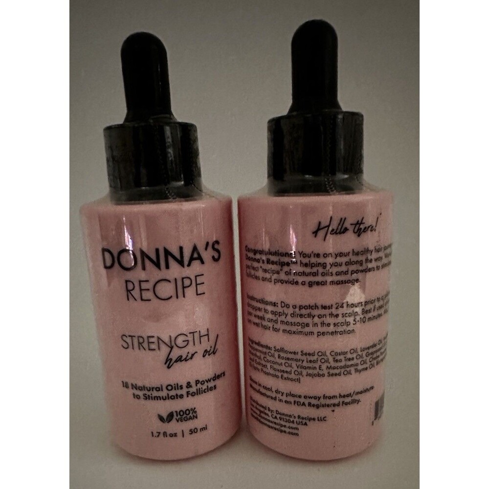 Donna's Recipe Strength Scalp Treatment Hair Oil 1.7 fl oz - Lot Of 2